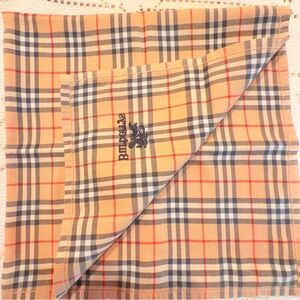 Burberry Beige and Red Plaid Handkerchief